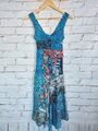 Save The Queen Damen Kleid Dress Gr.M D36 Midikleid Blau Mehrfarbig Sommerkleid 