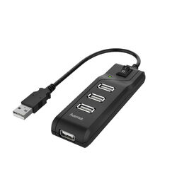 HAMA 4-fach, USB Hub, Schwarz