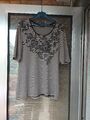 Da.T-Shirt Gr:40, Marke:TAIFUN, Beige/schwarz/gestreift,