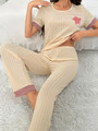 Damen Schlafanzug Pyjama Herbst Kuschelig Flauschig Warm Weich Frauen Set