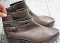 Caprice Hosen Stiefeletten grau/braun, InnenRV,Fesselzierriemchen wie Neu Gr. 41