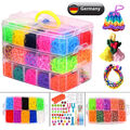 Loom Bands ca.15000 Stk. bunte Gummibänder Set + Haken Webrahmen Webhaken