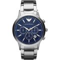 Emporio Armani AR2448 Renato Neu Herrenuhr Farbe Silber Blau 43mm 5 ATM Datum-