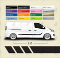 Für Renault Trafic (ab 2014) LWB - Seitenstreifen Vinyl Camper Van Aufkleber Decals