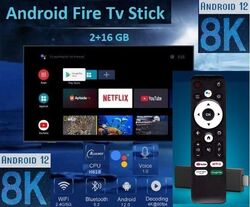 2024 Android Fire Tv Stick Box 12 ATV 8K HDR WIFI  YouTube + Apps 5,2 BT