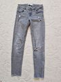 ZARA Trafaluc - Stretch Jeans Hose - Used Look mit Löcher Skinny - Gr. 36 - Grau