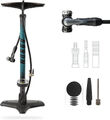 AARON Luftpumpe Sport One in Blau Fahrrad-Stand-Pumpe für alle Ventile Manometer