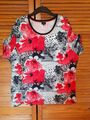 Tunika TShirt Rot Schwarz Weiß Grau Pink Blumen Grau XXL 50/52 Bexleys Woman neu