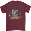 Herren-T-Shirt African Wildlife Elefant Löwe Nashorn Safari 100 % Baumwolle