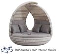 Liegeinsel Piccadilly Lounge mit 360°-Drehtechnik white wash Sonnenliege