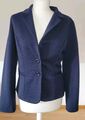 Leichter Blazer Gr S M 36 38 Damen Cardigen Jacke Marineblau Oberteil Knopf #305