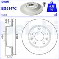 2x DELPHI Bremsscheibe BG5147C für RENAULT