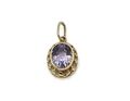 585/- 14 Kt Gold Anhänger mit Amethyst, oval, 21 mm lang, Damen, guter Zustand