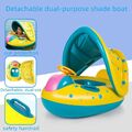 Baby Schwimmring Boot Kinder Schwimmsitz Aufblasbar Schwimmreifen mit Lenkrad