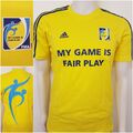 adidas 3 Streifen T Shirt FIFA  TEE M Fair Play Trikot Shirt Fußball WM 2014 O