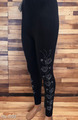 Damen Leggins mit Strass ohne Po-Naht Schwarz Gr.40 42 44 HL-1159