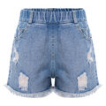 iEFiEL Mädchen Jeans Shorts Baumwolle Shorts Zerrissen Dehnbar Denim Kurze Hose 