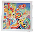 Wanddruck Bild Verglast- Robert Delaunay - Hommage à Blériot, 1914