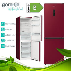 Gorenje Kühl Gefrierkombination NoFrost Plus freistehend Kühlschrank Bordeaux ✅ FastFreeze ✅ InverterCompressor ✅ Höhe 185 cm ✅ NEU