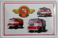 Blechschild Schild 20x30 cm - 3 Feuerwehr Fahrzeuge B1000 Barkas Robur W50 DDR