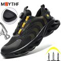 2024 Leichte Arbeitsschuhe Herren Sicherheitsschuhe Stahlkappe S3 Sport Sneaker-