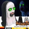 LED "The Nun" Horrormaske, Halloween, Partykracher, gruselige Maske,Cosplay Prop