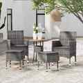 Gartenmöbel 5-tlg. Poly Rattan Sitzgruppe Gartenset Lounge Schwarz/Grau vidaXL