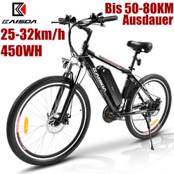 City E Bike 26 Zoll Elektrofahrrad Schwarz Damenrad 350W 12.5AH Pedelec Neu