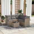 Gartenmöbel Sofa Garnitur Lounge Sitzgruppe 5-tlg. Beige Poly Rattan vidaXL