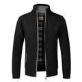 Herren Fleece Lined Cable Gestrickte Zip Up Cardigan Warme Winter Oberbekleidung