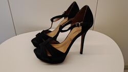 gern getragene elegante High Heels Sandalen Plateau Zara schwarz Stiletto 37