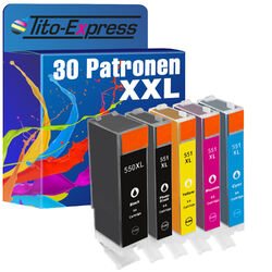 30 Patronen XXL für Canon Pixma IP7250 IP8750 IX6850 MG5550 MX925 PGI550 CLI551