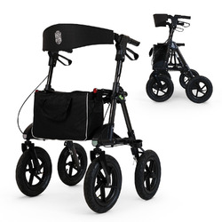 Alu Rollator für draußen faltbar leicht Outdoor Geländerollator 30 cm Luftreifen