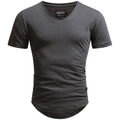 A. Salvarini Herren Designer T-Shirt Kurzarm Sommer Shirt Shirts Rundhals V-Neck