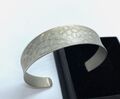 Vintage italienische modernistische gebürstete strukturierte Sterlingsilbermanschette Armband 14,6 g