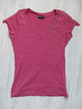 T-Shirt FLASHLIGHTS Gr. 32/34 XS fuchsia pink Ösen am Ausschnitt krempelbar