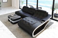 Sofa Couch Ledersofa Eckcouch Leder Schwarz Weiß Luxus Ecksofa Elegante L Form