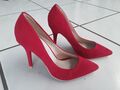 Damen Frauen Schuhe mit hohem Absatz elegant rot große 37 Leder Einlegesolen