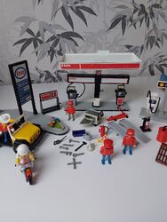 Playmobil 3434 Esso Tankstelle Klicky Werkstatt, Auto Motorrad Uvm.