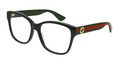 Gucci Brille GG 0038ON 011 schwarz grün glänzend Gestell Brille Rx 54-17-140