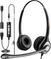 PC Headset mit Mikrofon USB/3,5mm/USB C Geräuschunterdrückendes Mikrofon