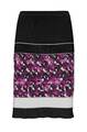 Heine Damen Feinstrickrock mit Strass, schwarz-lila-bunt