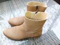 TRAVELIN Schuhe Damen Stiefel Stiefeletten Chelsea Boots Beige Gr.41 Echt Leder