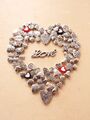 10/50 Herzperlen ♥ zum Basteln/Schmuckherstellung Beads Spacer Metall Silber