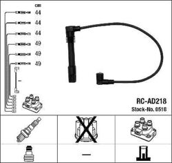 NGK Zündkabel Satz Zündleitung Kabel 0518 für Audi Skoda VW Alfa 1990-08