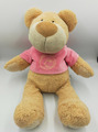 Teddy Bär Plüsch Stofftier braun mit T-Shirt Bärchen pink ca 45 cm groß