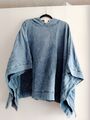 H&M Denim Optik Poncho Oversized Kapuze Hoodie Gr.XS