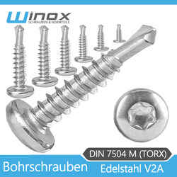 Bohrschrauben Edelstahl A2 | DIN 7504 M | Linsenkopf Blechschrauben 2,9 - 6,3 mm⭐️⭐️⭐️⭐️⭐️ BESTER-Preis✅TOP-Qualität✅SCHNELLER-Versand✅