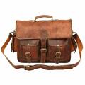 Groß Qualitativ Hochwertige Vintage Leder Aktentasche Brown Kuriertasche Laptop