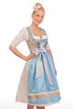 Krüger Damen Midi Dirndl Trachten Kleid Hermine hellblau 70cm 2tlg Oktoberfest